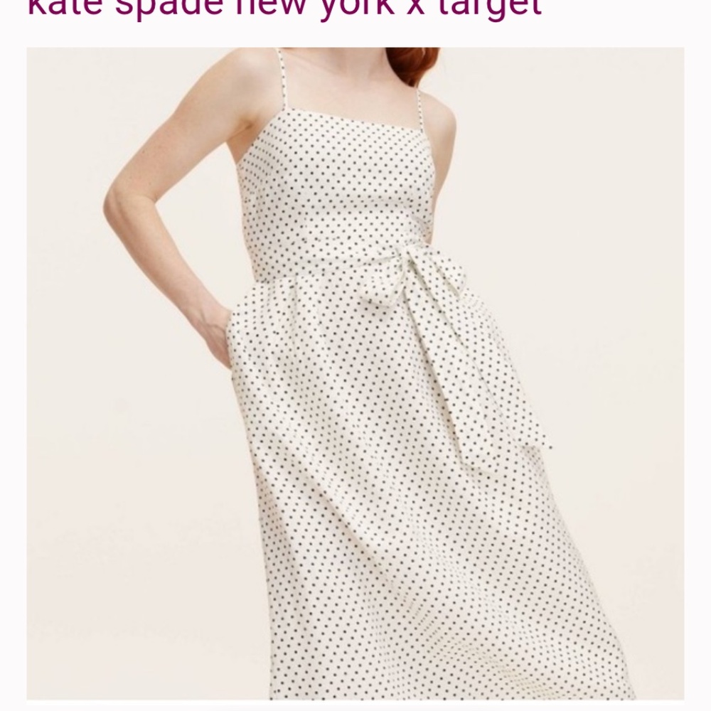 Kate Spade Women’s mini polka dot tie waist midi dress